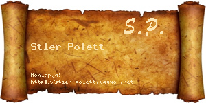 Stier Polett névjegykártya